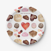 Gepersonaliseerde moderne chocolade Snoep hart Papieren Bordje (Voorkant)