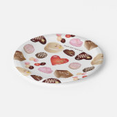 Gepersonaliseerde moderne chocolade Snoep hart Papieren Bordje (Gekanteld)