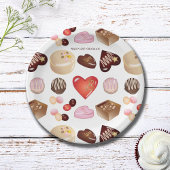 Gepersonaliseerde moderne chocolade Snoep hart Papieren Bordje