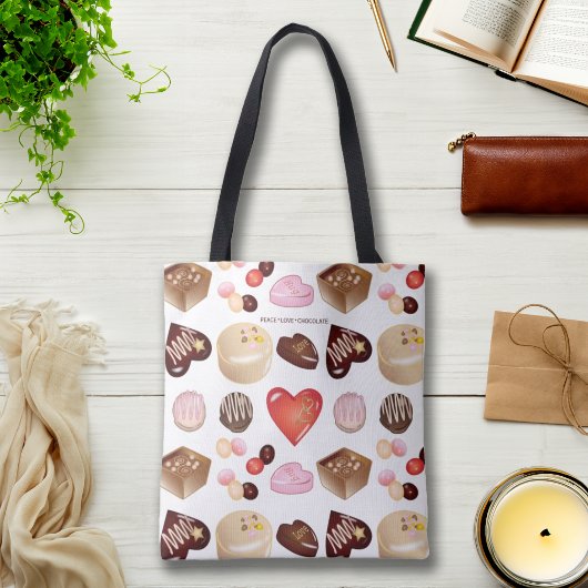Gepersonaliseerde moderne chocolade Snoep hart Tote Bag