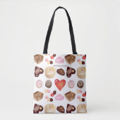 Gepersonaliseerde moderne chocolade Snoep hart Tote Bag (Voorkant)
