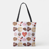 Gepersonaliseerde moderne chocolade Snoep hart Tote Bag (Achterkant)