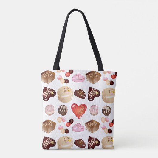 Gepersonaliseerde moderne chocolade Snoep hart Tote Bag (Achterkant)
