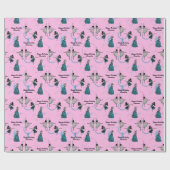 Gepersonaliseerde moderne dansers cadeau wrap set cadeaupapier (Vlak)