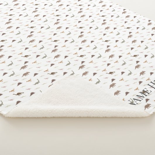 Gepersonaliseerde moderne dinosaurus Sherpa deken (3/4)