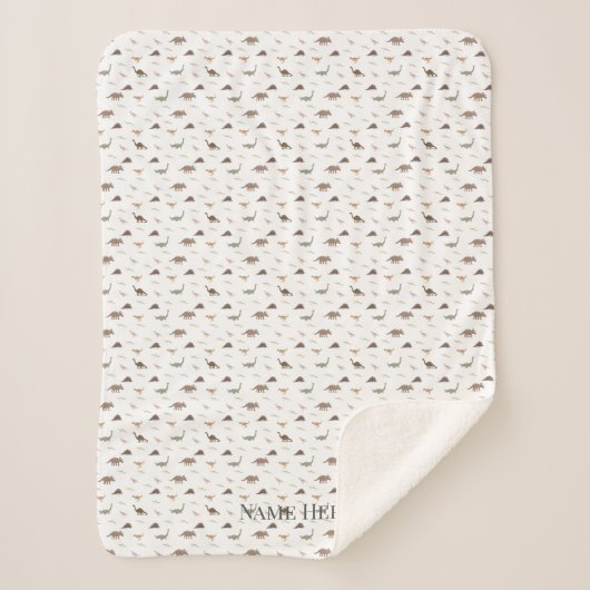 Gepersonaliseerde moderne dinosaurus Sherpa deken (Voorkant)