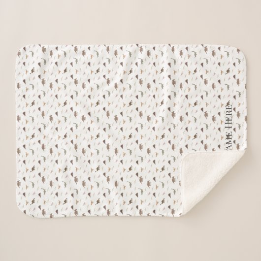 Gepersonaliseerde moderne dinosaurus Sherpa deken (Voorkant (horizontaal))