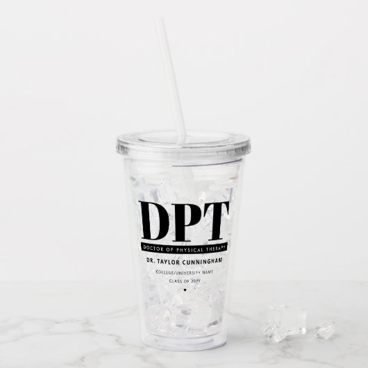 Gepersonaliseerde Moderne DPT Doctor van Fysiother Acryl Drinkbeker (Voorkant ijs)