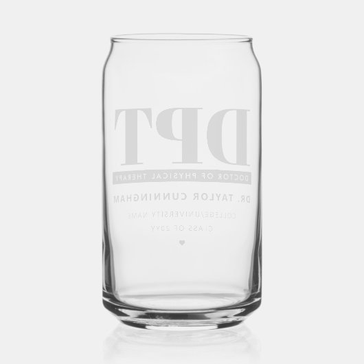 Gepersonaliseerde Moderne DPT Doctor van Fysiother Blikvorm Glas (Achterkant)