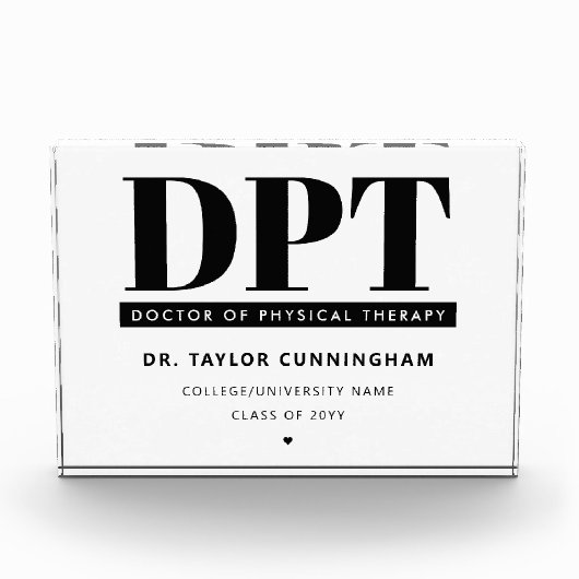 Gepersonaliseerde Moderne DPT Doctor van Fysiother Fotoblokken (Voorkant)