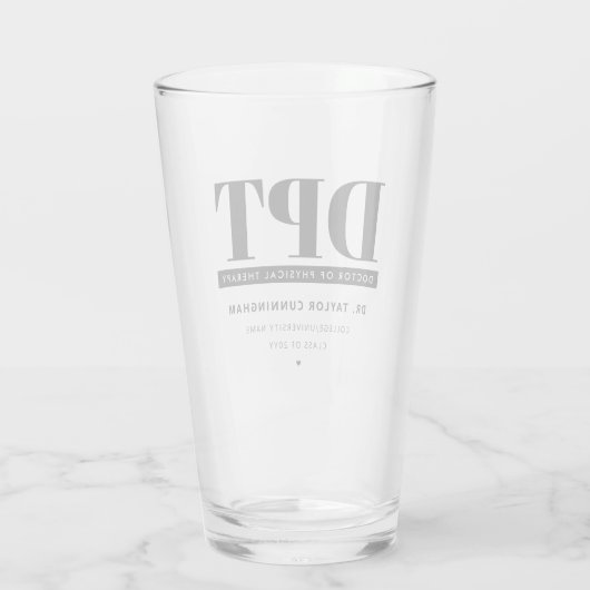 Gepersonaliseerde Moderne DPT Doctor van Fysiother Glas (Achterkant)