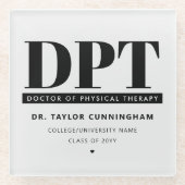Gepersonaliseerde Moderne DPT Doctor van Fysiother Glazen Onderzetter (Voorkant)