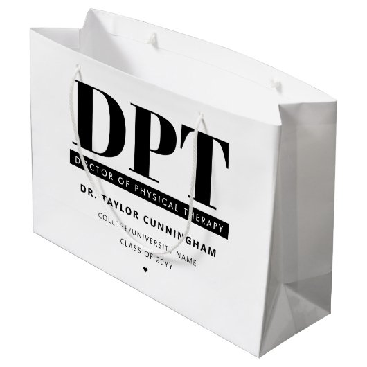 Gepersonaliseerde Moderne DPT Doctor van Fysiother Groot Cadeauzakje (Achterkant Gekanteld)