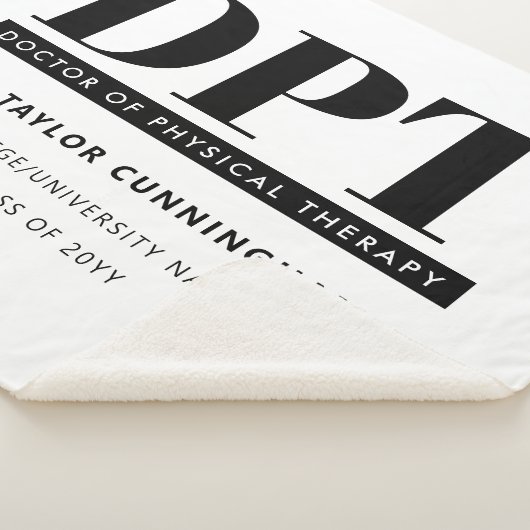 Gepersonaliseerde Moderne DPT Doctor van Fysiother Sherpa Deken (3/4)