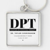 Gepersonaliseerde Moderne DPT Doctor van Fysiother Sleutelhanger (Voorkant)