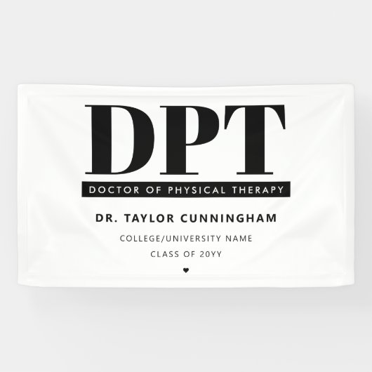 Gepersonaliseerde Moderne DPT Doctor van Fysiother Spandoek (Horizontaal)