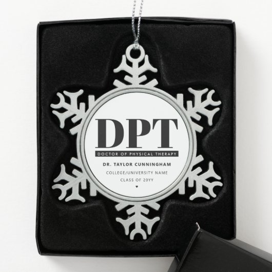 Gepersonaliseerde Moderne DPT Doctor van Fysiother Tin Sneeuwvlok Ornament (Kistje)