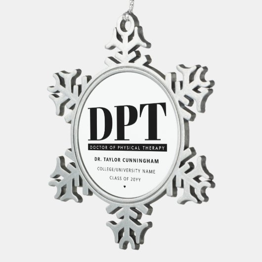 Gepersonaliseerde Moderne DPT Doctor van Fysiother Tin Sneeuwvlok Ornament (Rechts)
