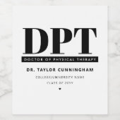 Gepersonaliseerde Moderne DPT Doctor van Fysiother Wijn Etiket (Enkel label)