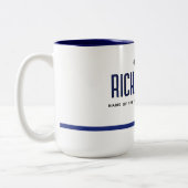 Gepersonaliseerde moderne dunne blauwe lijn politi tweekleurige koffiemok (Links)