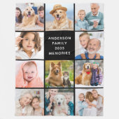 Gepersonaliseerde Moderne Eenvoudige 11 Fotocollag Fleece Deken (Voorkant)