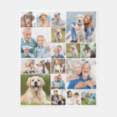 Gepersonaliseerde Moderne Eenvoudige 18 Fotocollag Fleece Deken (Voorkant)