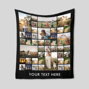 Gepersonaliseerde moderne eenvoudige fotocollage fleece deken
