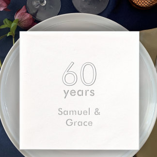 Gepersonaliseerde moderne elegante 60e Jubileum pa Folie Servetten