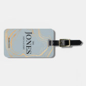 Gepersonaliseerde moderne elegante blauw gouden Pa Bagagelabel (Voorkant horizontaal)