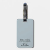 Gepersonaliseerde moderne elegante blauw gouden Pa Bagagelabel (Achterkant verticaal)