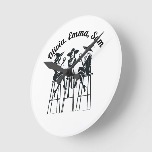 Gepersonaliseerde, moderne, elegante heksen wijn a ronde klok (Hoek)