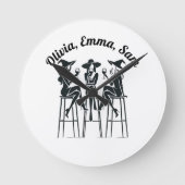 Gepersonaliseerde, moderne, elegante heksen wijn a ronde klok (Voorkant)