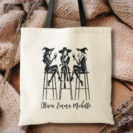 Gepersonaliseerde, moderne, elegante heksen wijn a tote bag