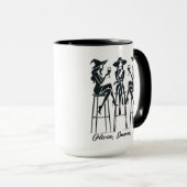 Gepersonaliseerde moderne, elegante heksen wijn av mok (Voorkant rechts)