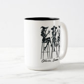 Gepersonaliseerde moderne, elegante heksen wijn av tweekleurige koffiemok (Voorkant rechts)