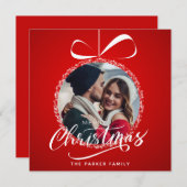 Gepersonaliseerde moderne elegante minimale fotoka feestdagenkaart (Voorkant / Achterkant)