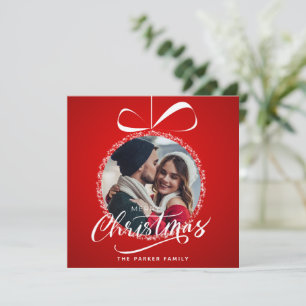 Gepersonaliseerde moderne elegante minimale fotoka feestdagenkaart