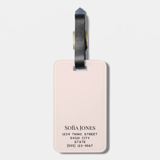 Gepersonaliseerde Moderne Elegante Roze Monogram P Bagagelabel (Achterkant verticaal)