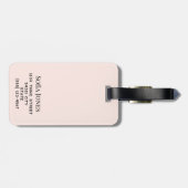 Gepersonaliseerde Moderne Elegante Roze Monogram P Bagagelabel (Achterkant horizontaal)