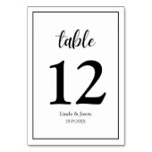 Gepersonaliseerde moderne elegantie Trouwtafel Num Kaart (Voorkant)