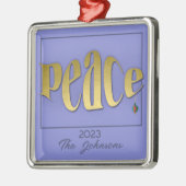 Gepersonaliseerde moderne en elegante vreedzame se metalen ornament (Links)