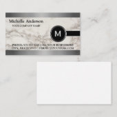 Gepersonaliseerde moderne Executive grijs marmeren Visitekaartje (Voorkant / Achterkant)