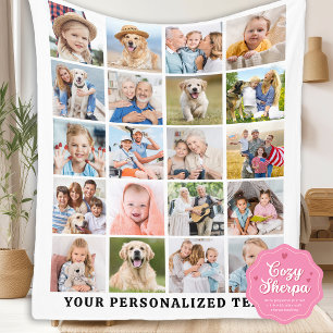 Gepersonaliseerde Moderne Familie Cute 20 Foto's C Sherpa Deken
