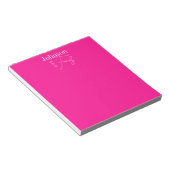 Gepersonaliseerde moderne familienaam Hot Pink Notitieblok (Schuin)