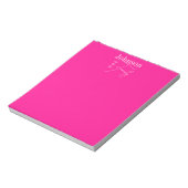 Gepersonaliseerde moderne familienaam Hot Pink Notitieblok (Linkerzijde)