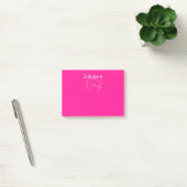 Gepersonaliseerde moderne familienaam Hot Pink Post-it® Notes (Kantoor)