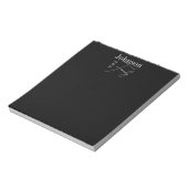 Gepersonaliseerde moderne familienaam zwart-wit notitieblok (Linkerzijde)