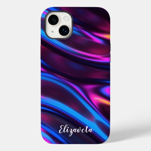 Gepersonaliseerde moderne faux iriscent w / naam Case-Mate iPhone case (Achterkant)
