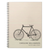 Gepersonaliseerde moderne fietslijn kunst Schattig Notitieboek (Voorkant)