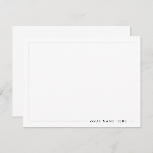 Gepersonaliseerde moderne flat note Kaart Notitiekaartje (Voorkant / Achterkant)